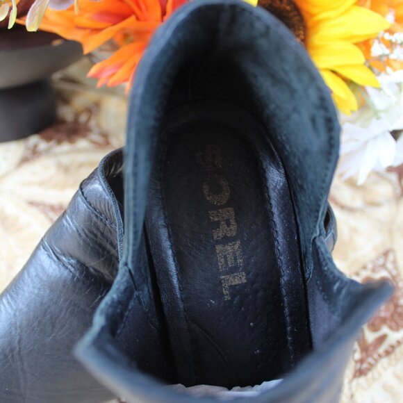 Sorel Women's Slip On Leather Booties Black Size 10 USA - Picture 9 of 13